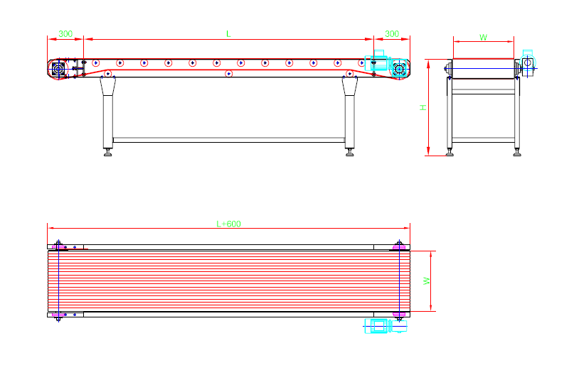 Belt Conveyor — machine structure drawing
