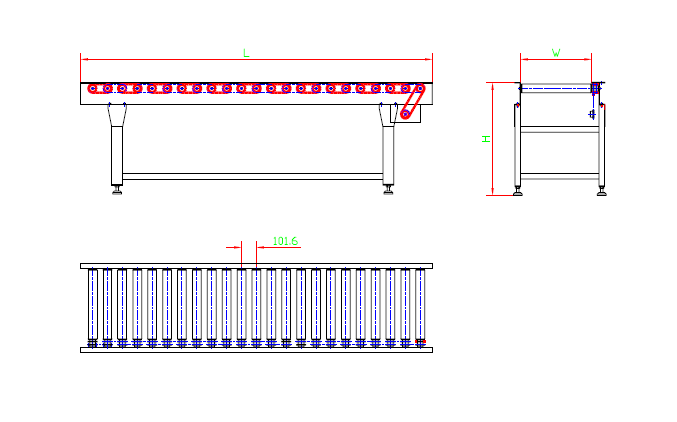 Drive Roller Conveyor — machine structure drawing