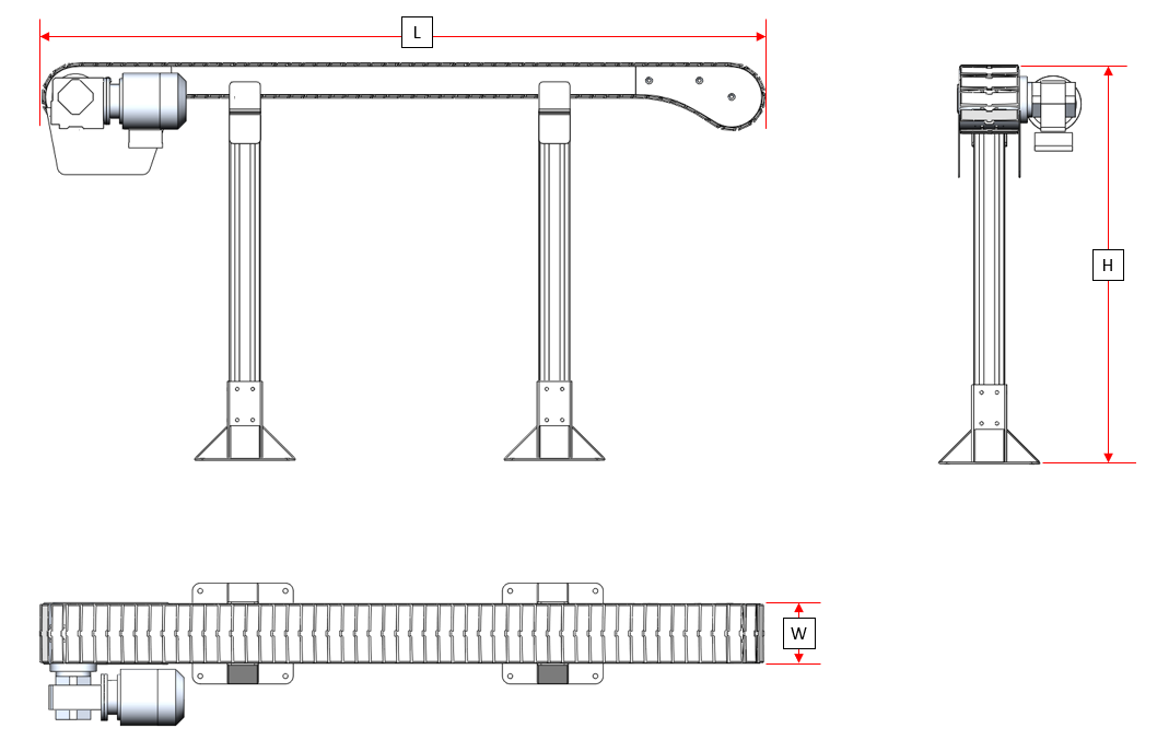 Flexible Chain Conveyor — machine structure drawing