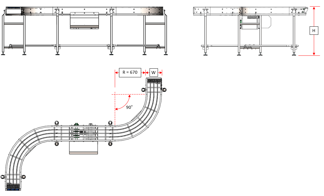 Modular Belt Conveyor — machine structure drawing