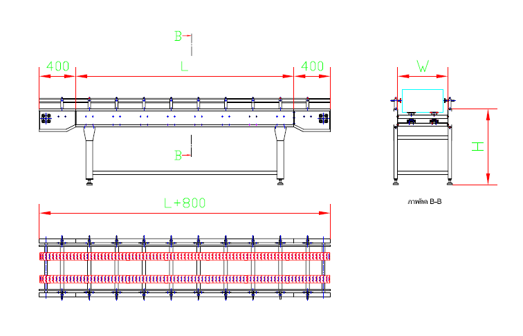 Top Chain Conveyor — machine structure drawing